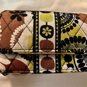 Vera Bradley Quilted Wallet in Brown, Black, White, Olive